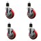 Service Caster 5'' Red Poly Swivel 1-7/8'' Expanding Stem Caster Set with Brake, 4PK SCC-EX20S514-PPUB-RED-TLB-178-4 - alternate 1